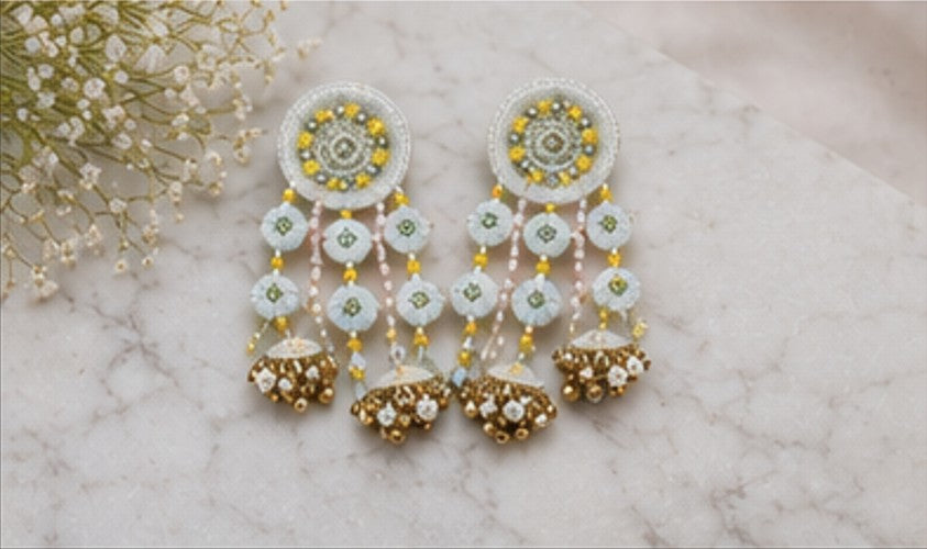 Ivory Bloom Chandelier Earrings