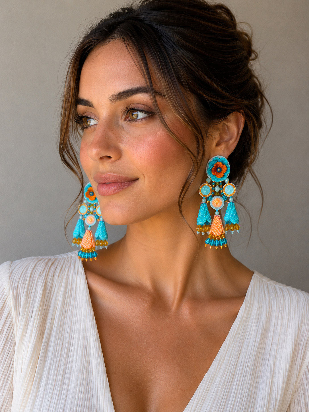 Turquoise Bloom Cascade Earrings